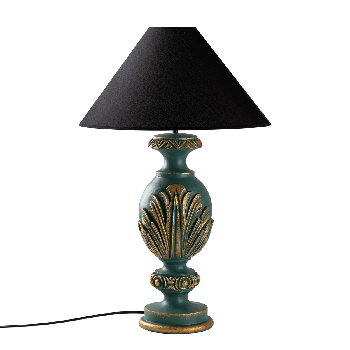 Stolna lampa 672, zelena, crna