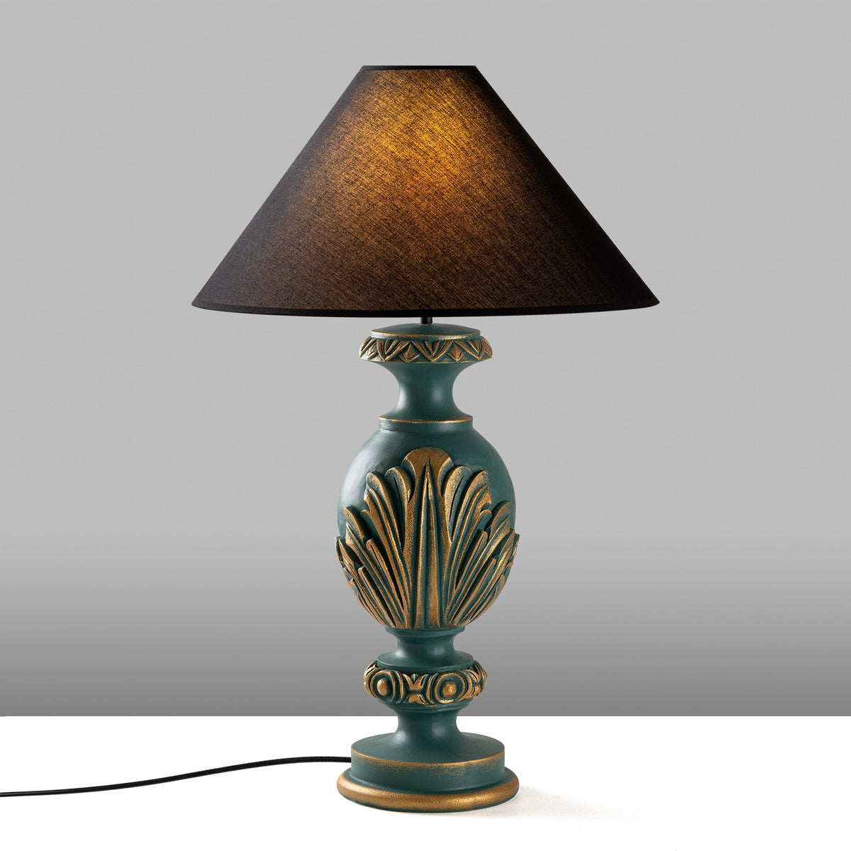 Stolna lampa 672, zelena, crna