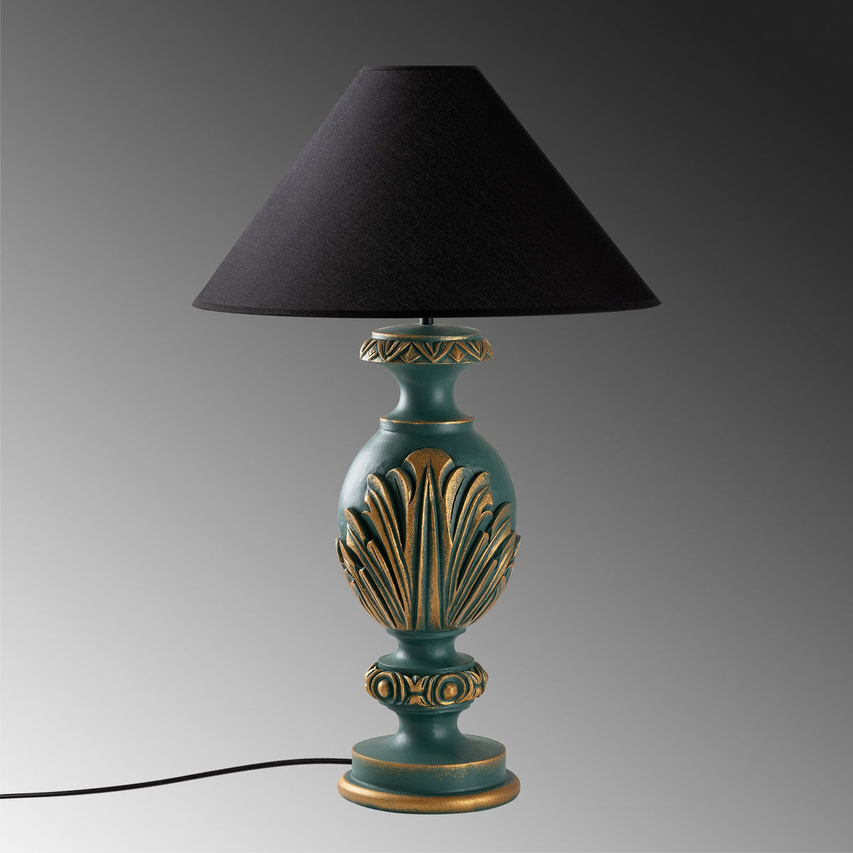 Stolna lampa 672, zelena, crna