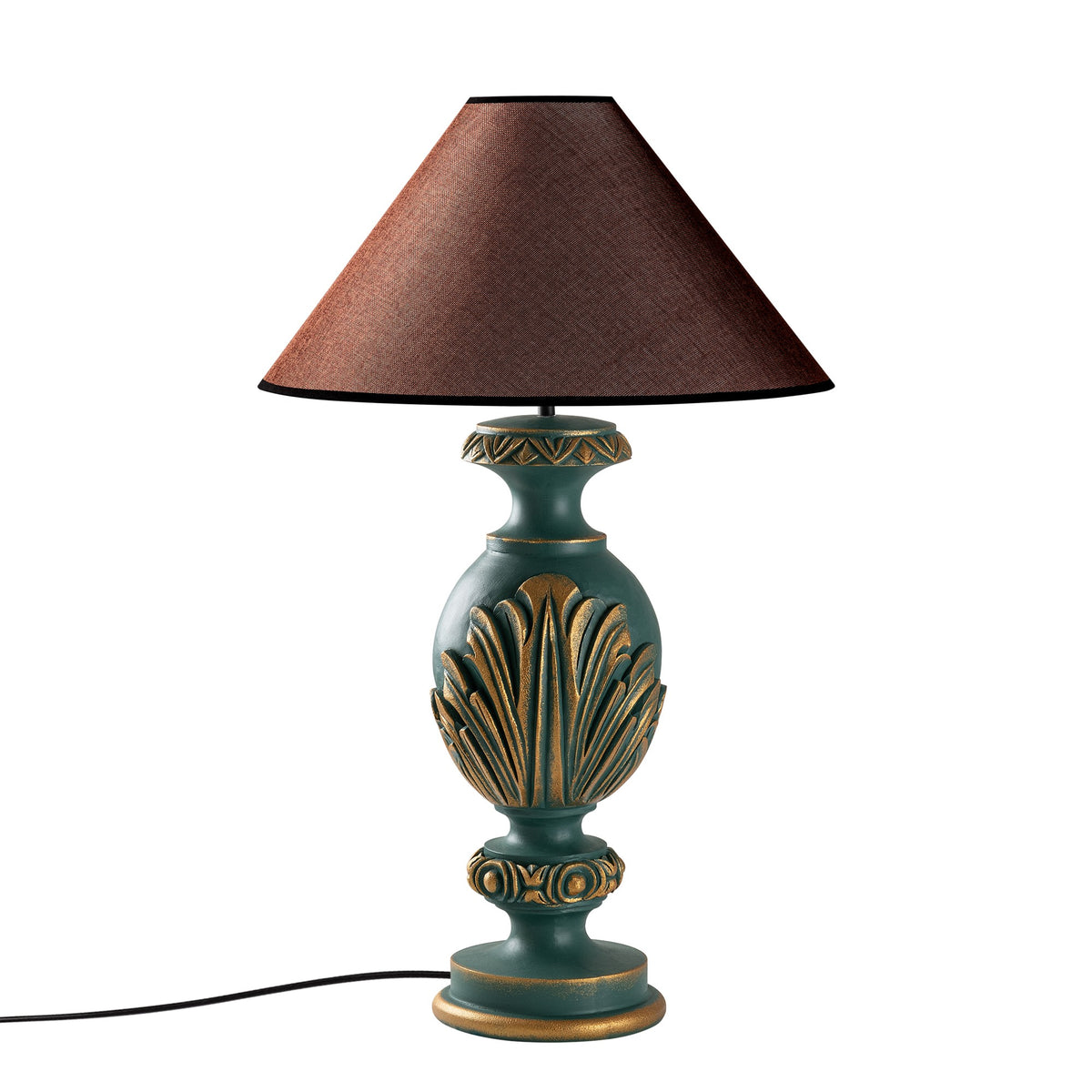 Stolna lampa 696, zelena, smeđa