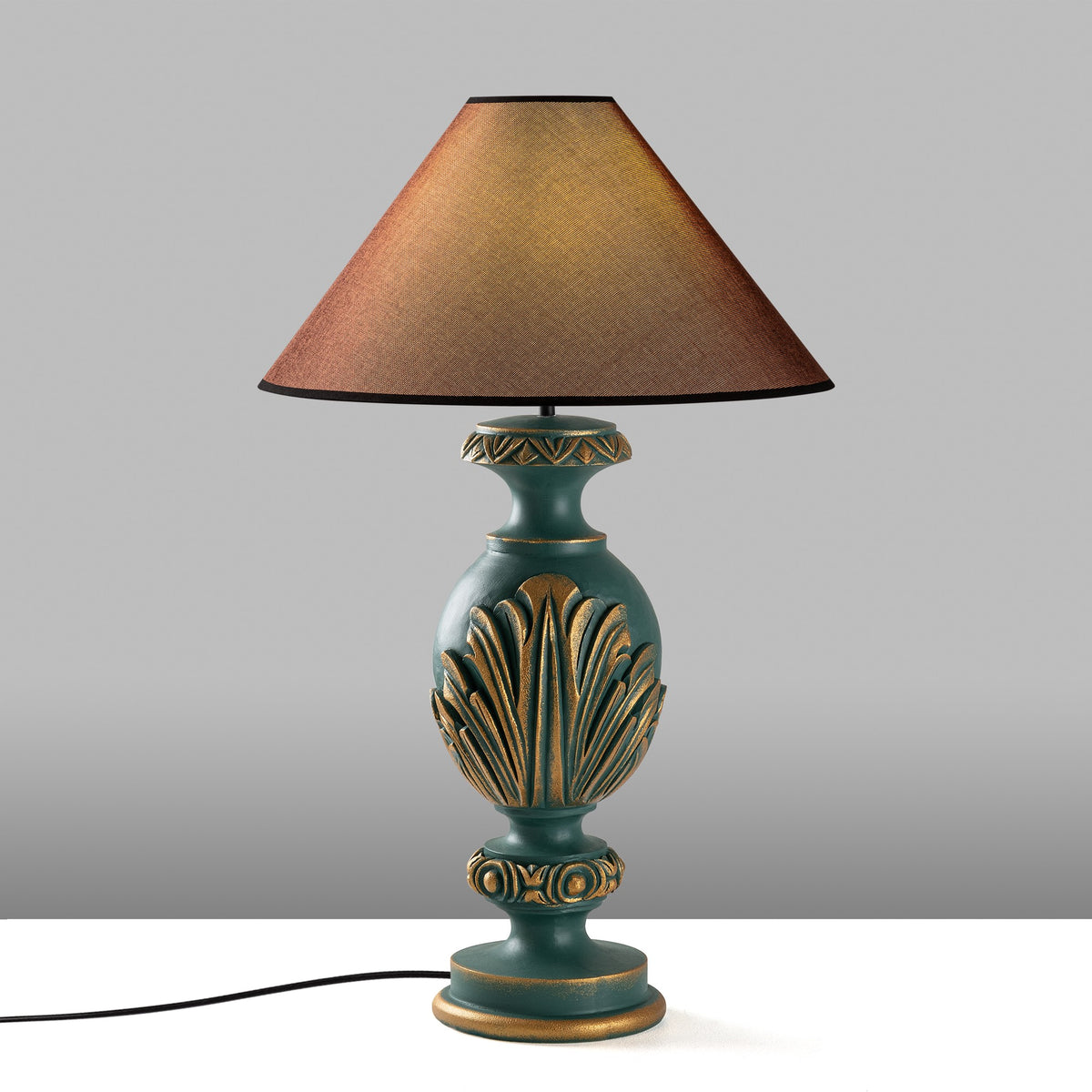 Stolna lampa 696, zelena, smeđa
