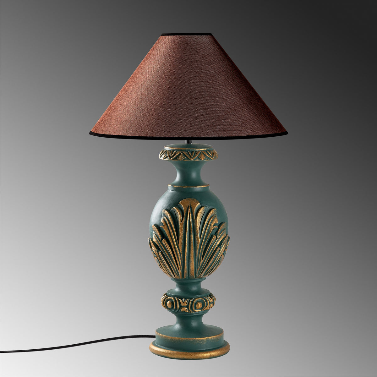 Stolna lampa 696, zelena, smeđa