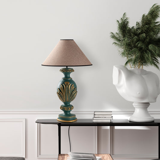 Stolna lampa 702, zelena, svijetlo smeđa