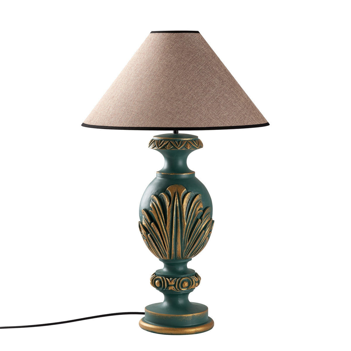 Stolna lampa 702, zelena, svijetlo smeđa