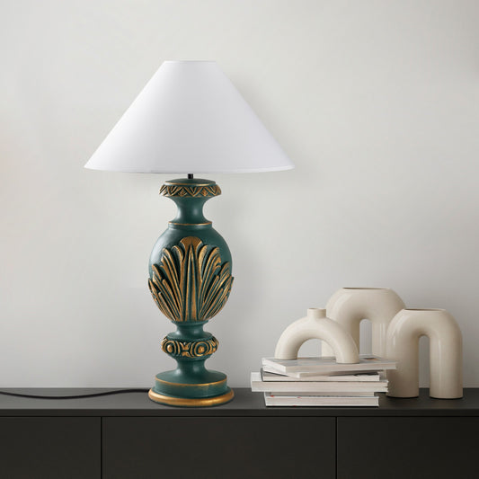 Stolna lampa 719, zelena, bijela