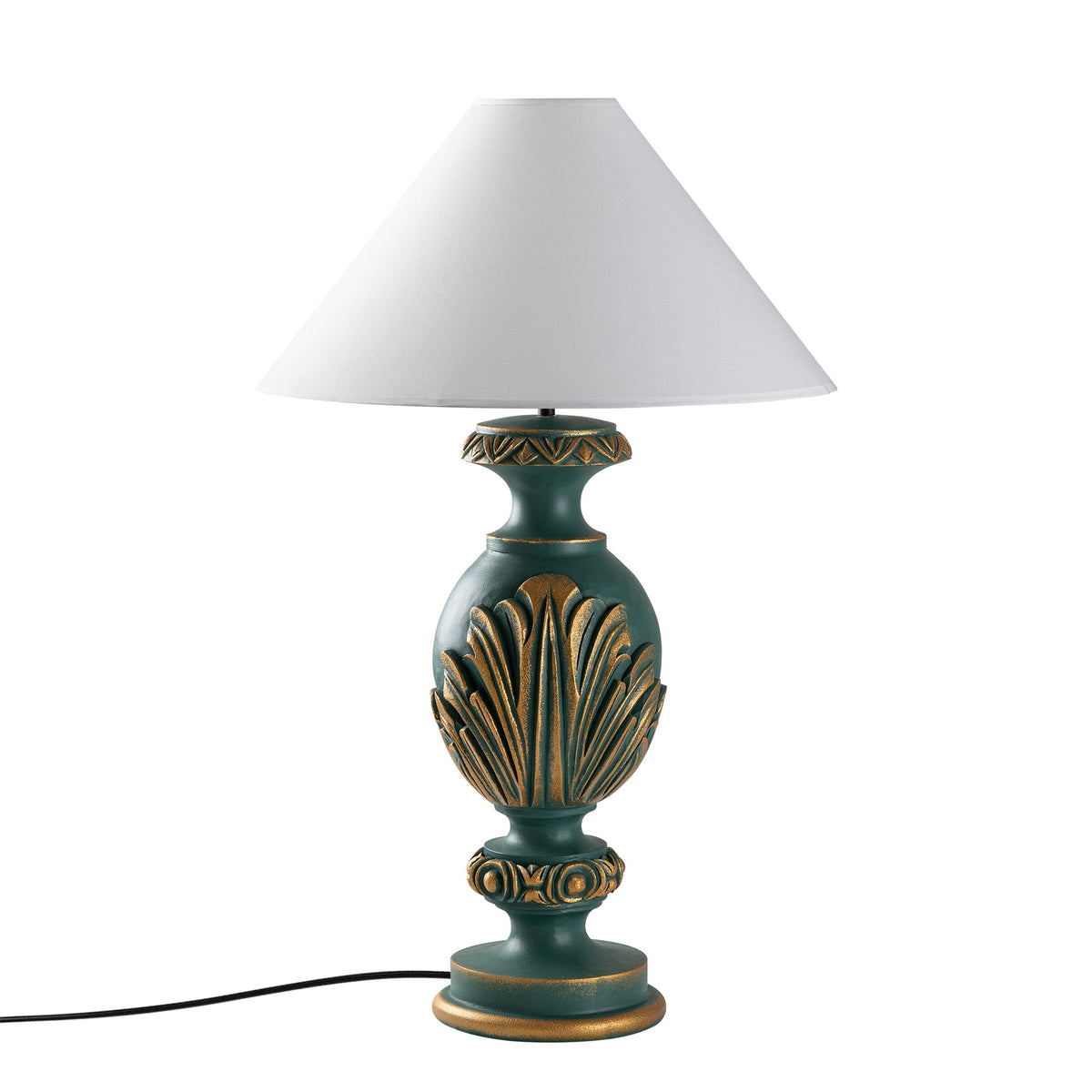 Stolna lampa 719, zelena, bijela