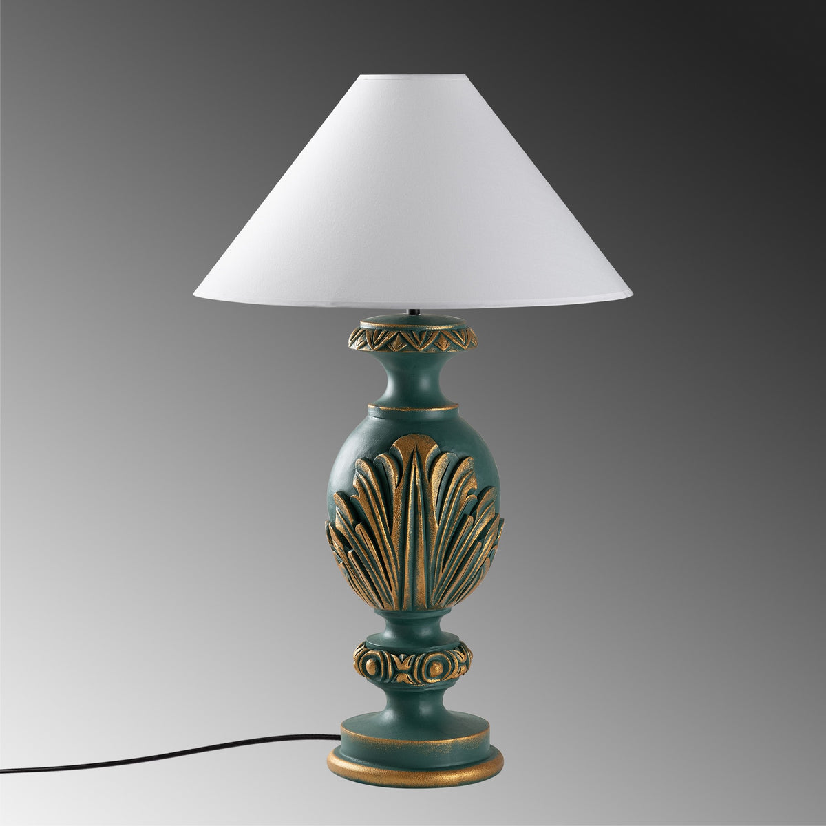 Stolna lampa 719, zelena, bijela