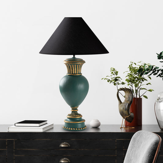Stolna lampa 726, zelena, crna