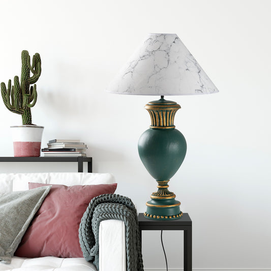 Stolna lampa 733, zelena, bijela