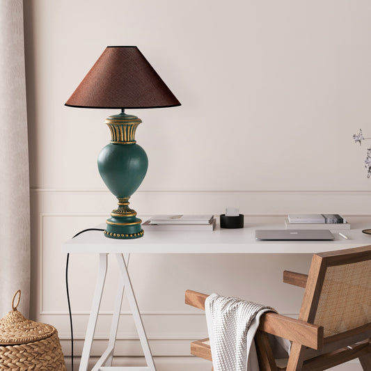 Stolna lampa 740, zelena, smeđa