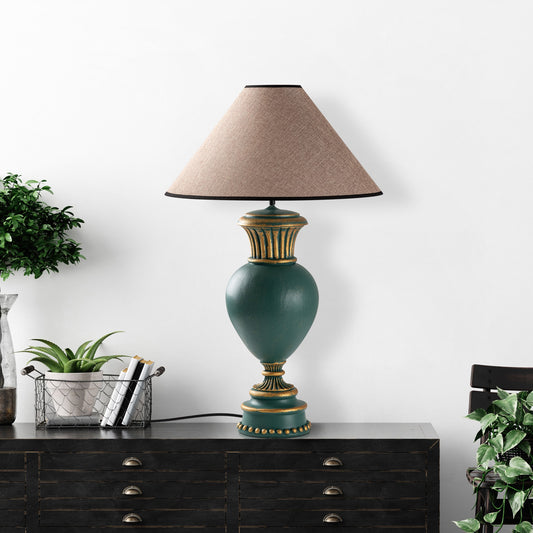Stolna lampa 757, zelena, svijetlo smeđa
