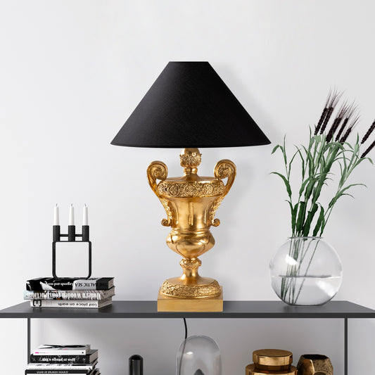 Stolna lampa 771, zlatna, crna