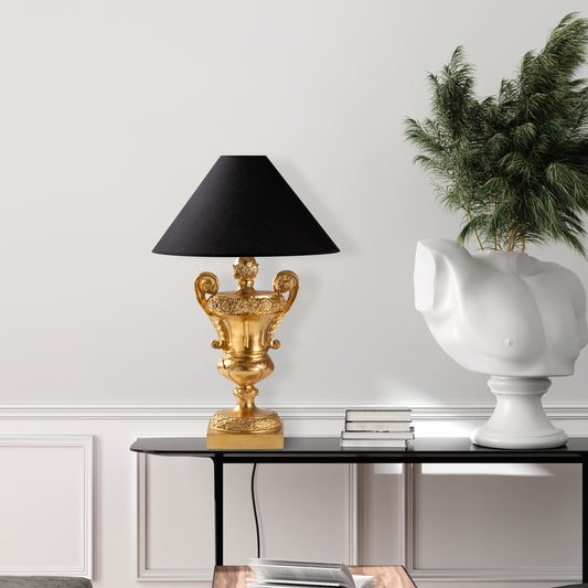 Stolna lampa 771, zlatna, crna
