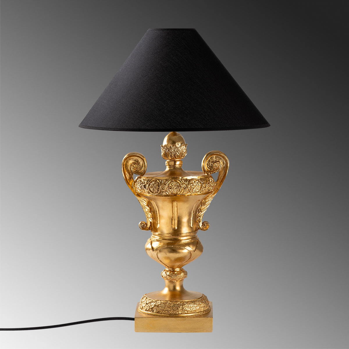 Stolna lampa 771, zlatna, crna