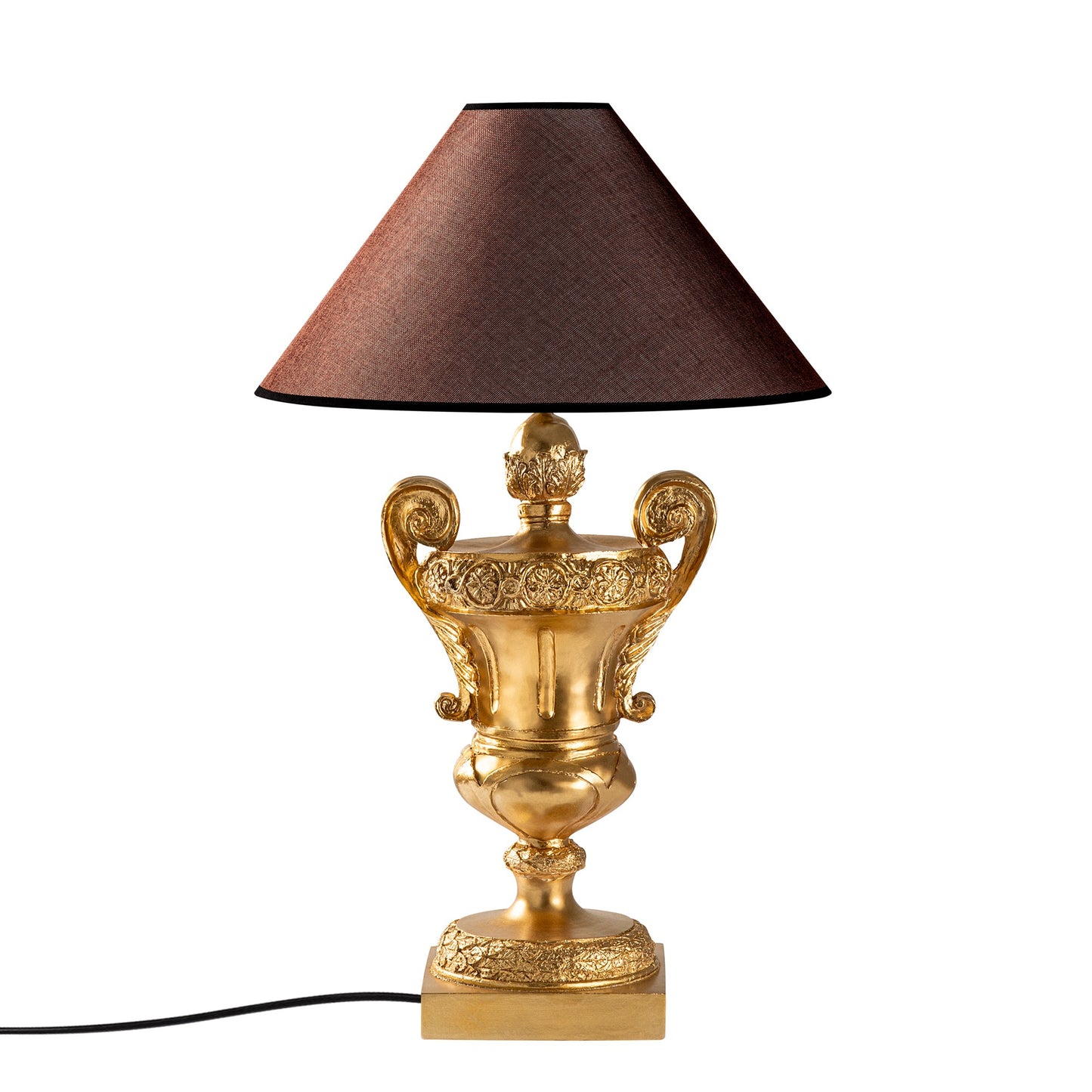 Stolna lampa 795, zlatna, smeđa