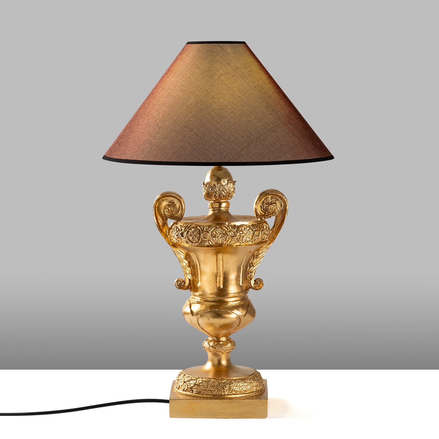Stolna lampa 795, zlatna, smeđa