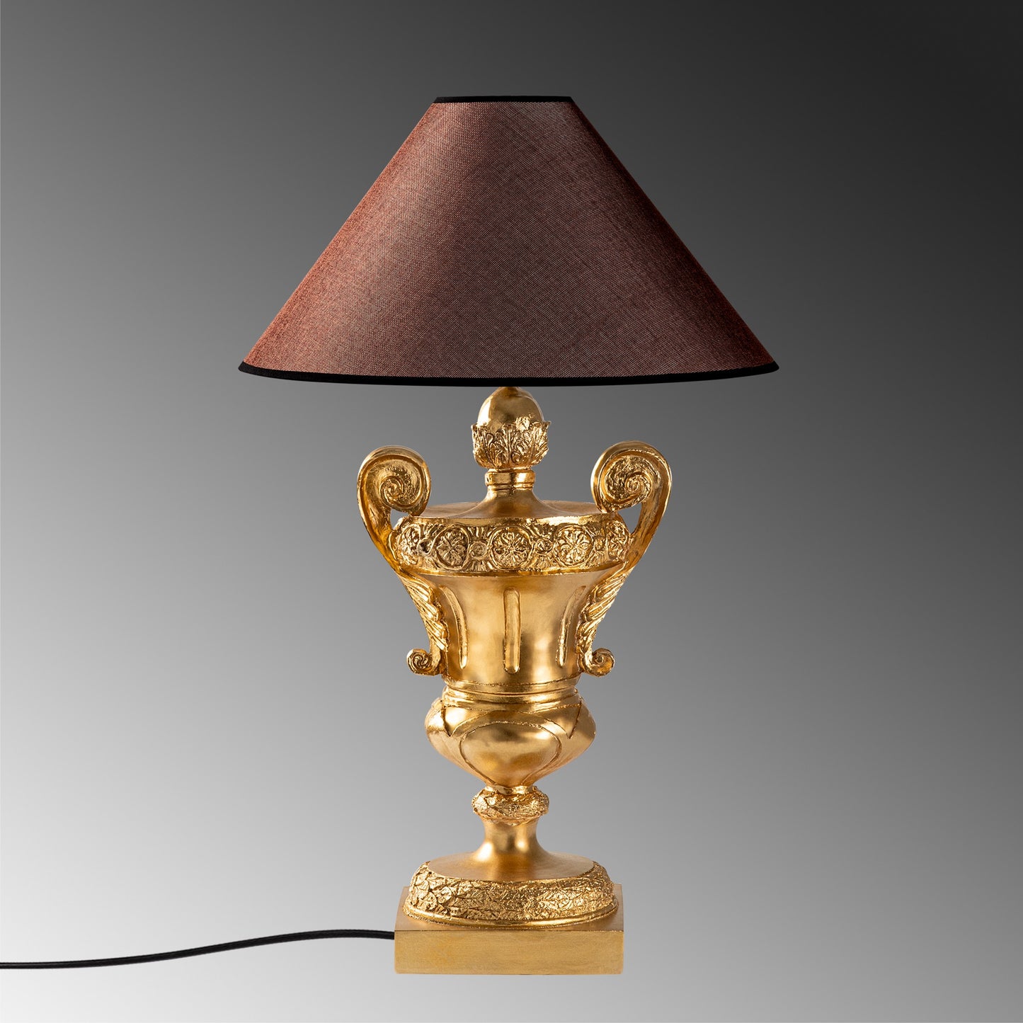 Stolna lampa 795, zlatna, smeđa
