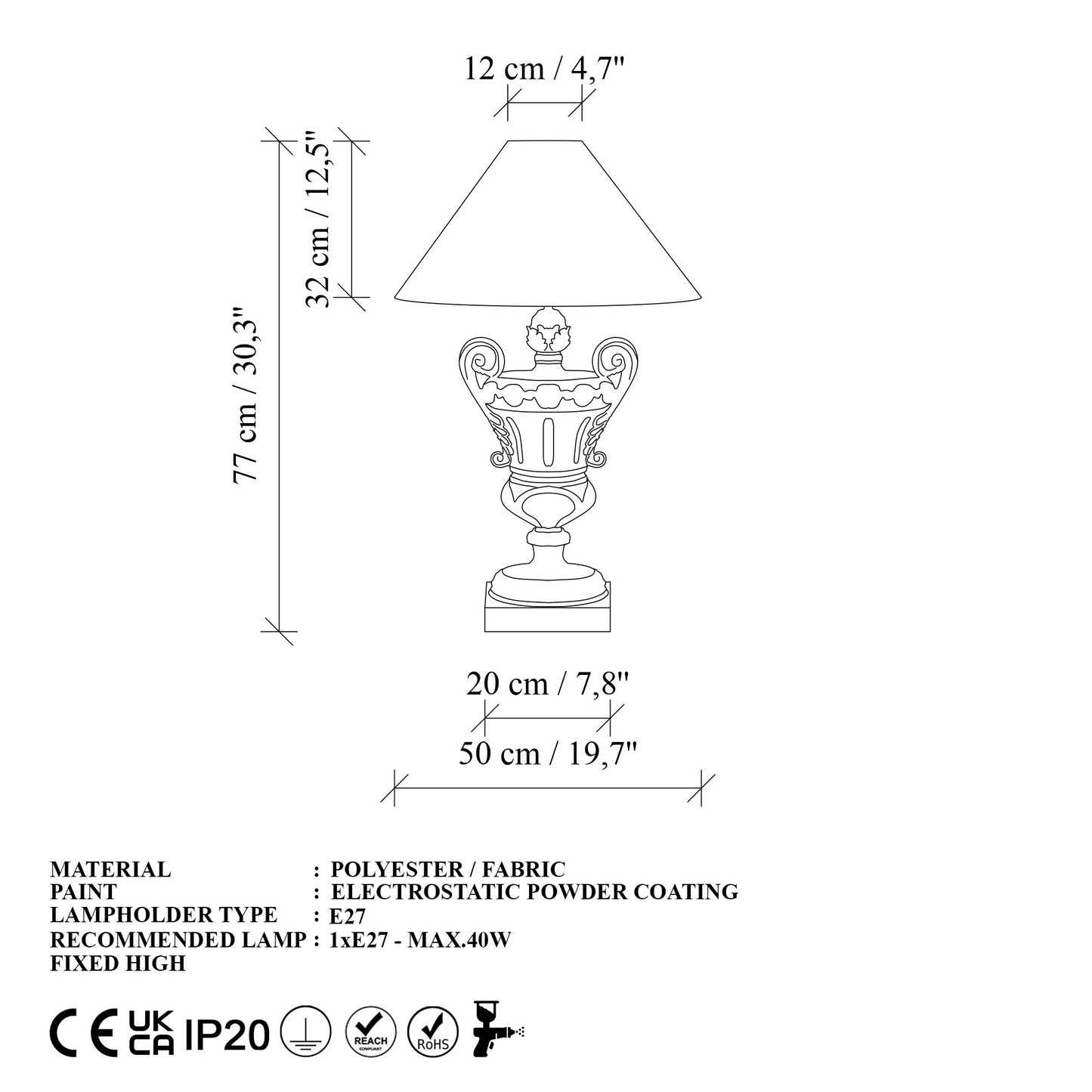 Stolna lampa 795, zlatna, smeđa