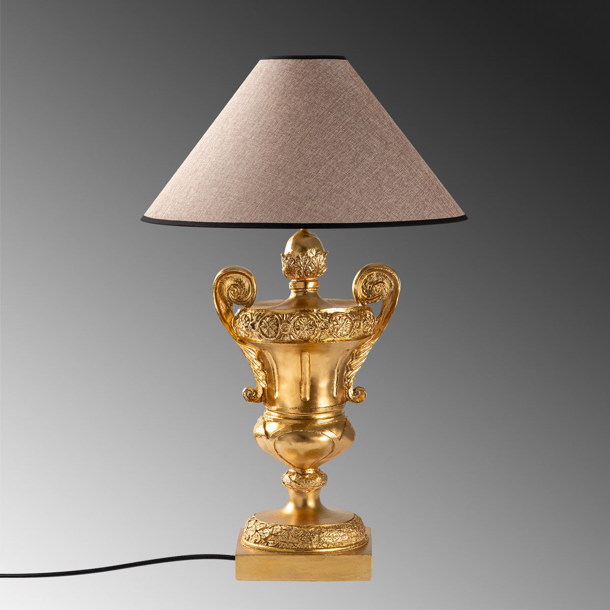 Stolna lampa 801, zlatna, svijetlo smeđa