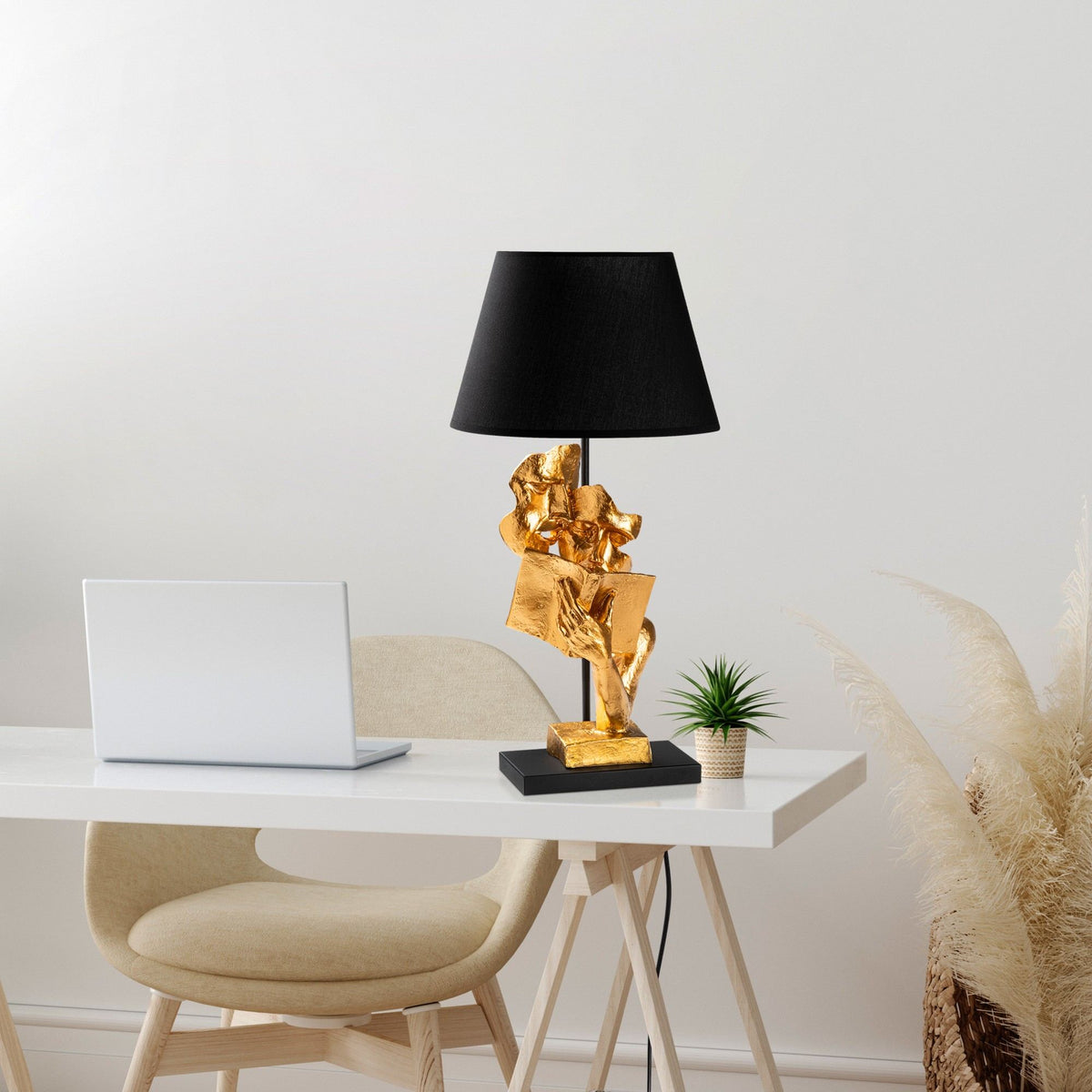 Stolna lampa 825, zlatna, crna
