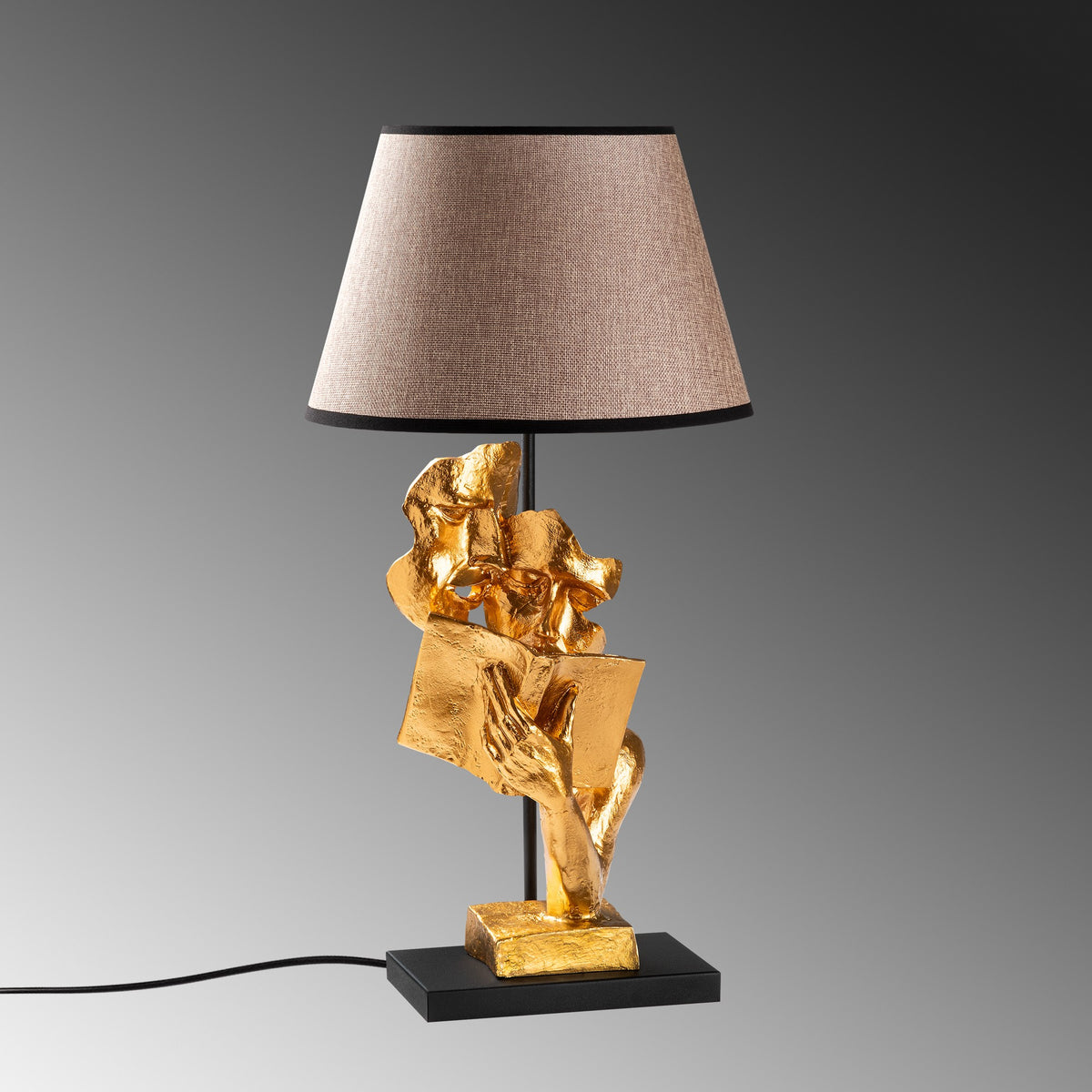 Stolna lampa 849, zlatna, svijetlosmeđa