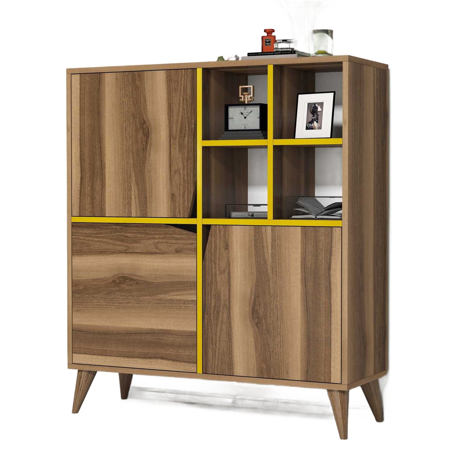 Komoda s više namjena, Pulse - Walnut, Yellow