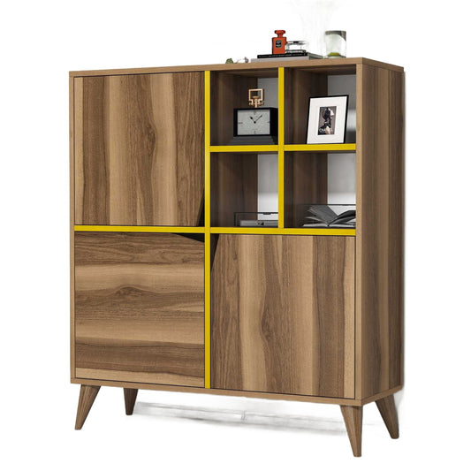 Komoda s više namjena, Pulse - Walnut, Yellow