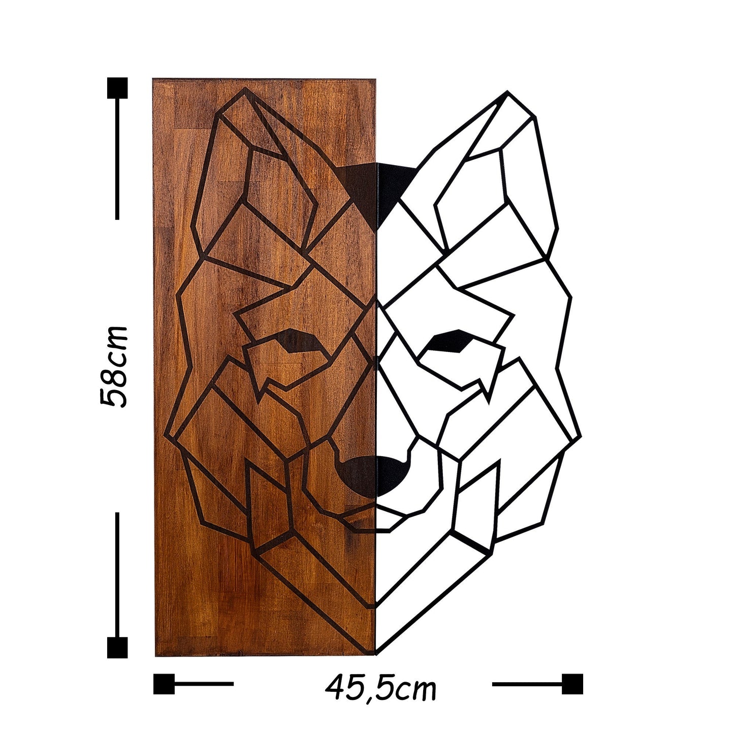 Ukrasni drveni zidni dodatak, Wolf1