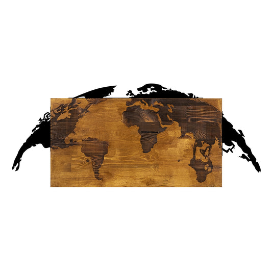 Drvena zidna dekoracija, World Map