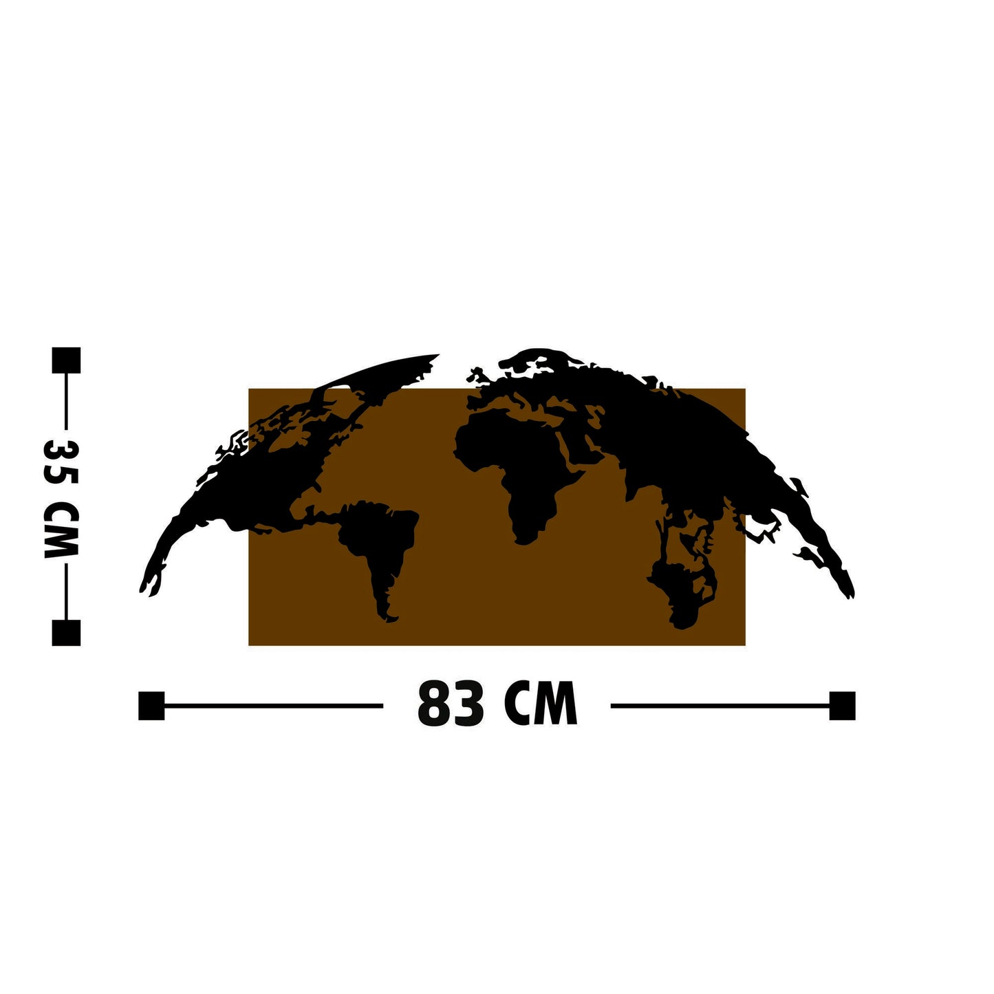Drvena zidna dekoracija, World Map