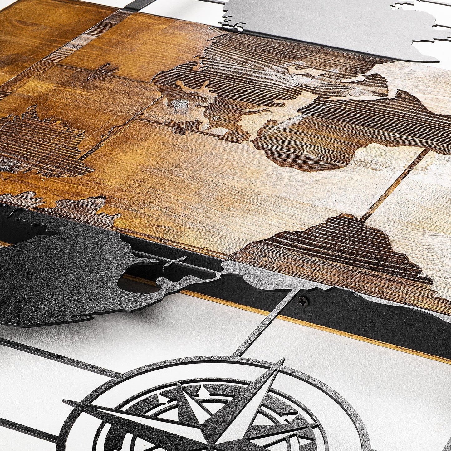 Zidna dekoracija COMPASS, World Map With Compass