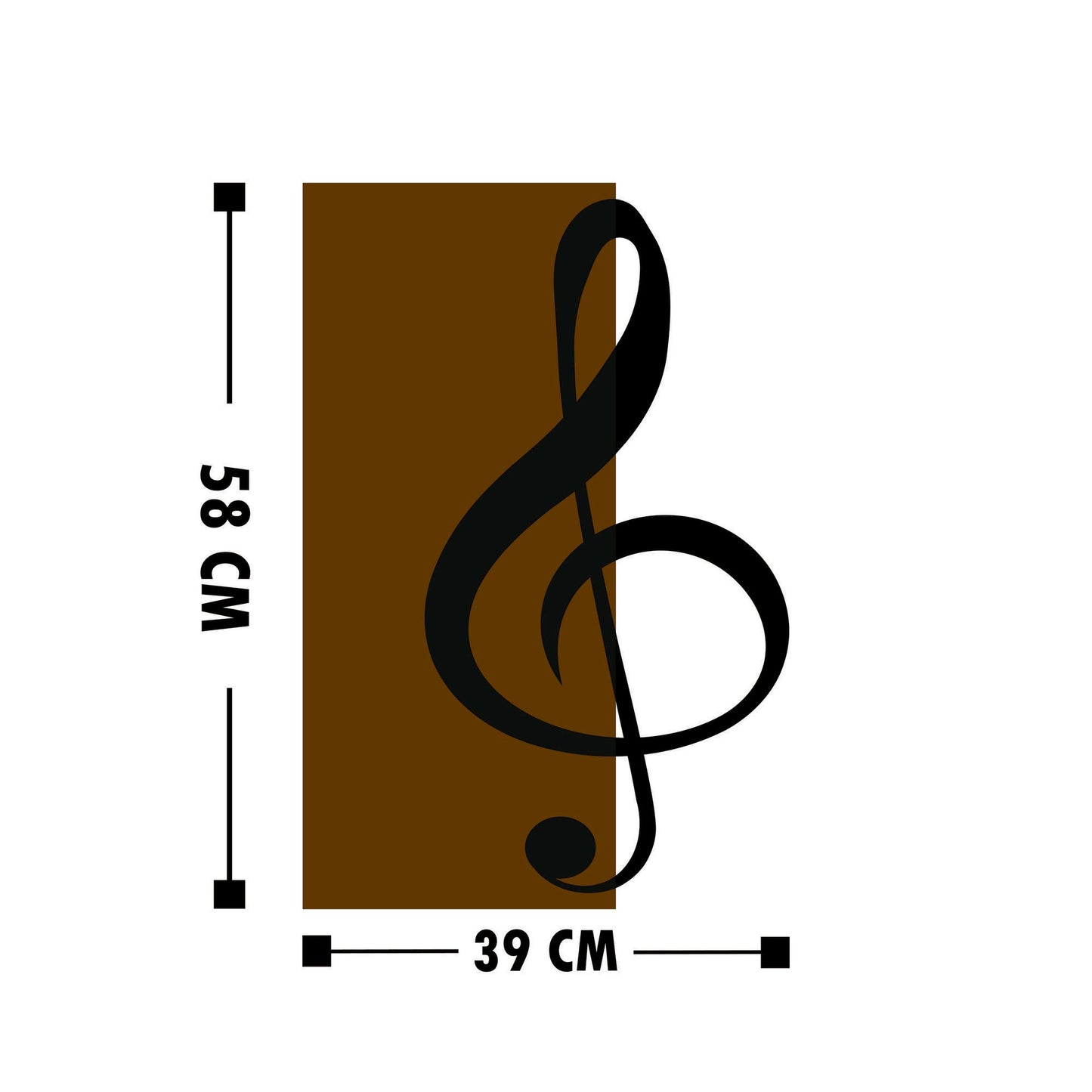 Ukrasni drveni zidni dodatak, Treble Clef