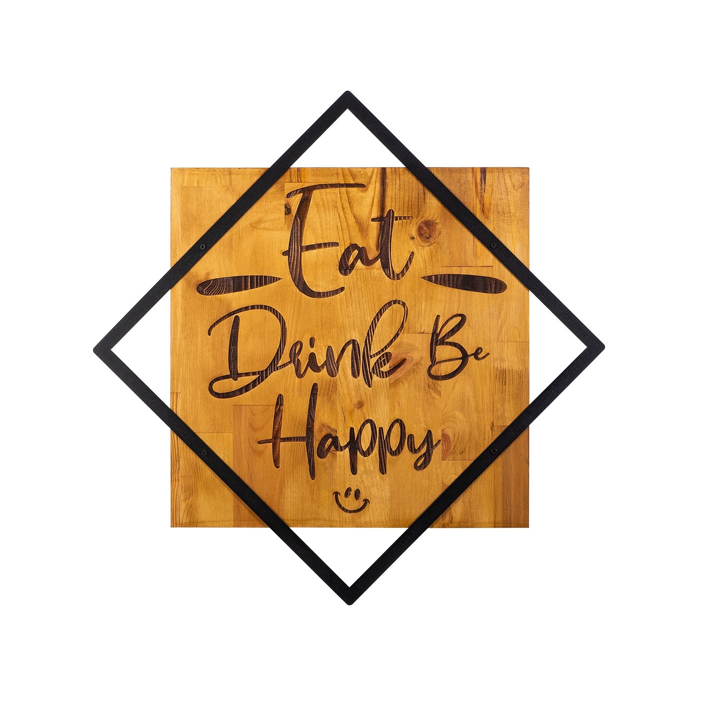 Drvena zidna dekoracija, Eat, Drink Be, Happy