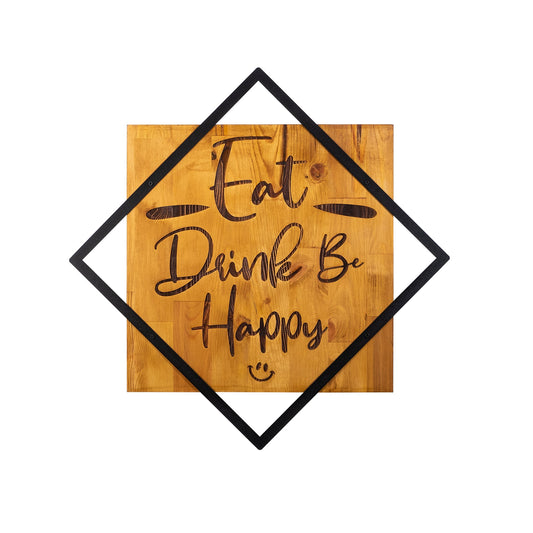 Drvena zidna dekoracija, Eat, Drink Be, Happy