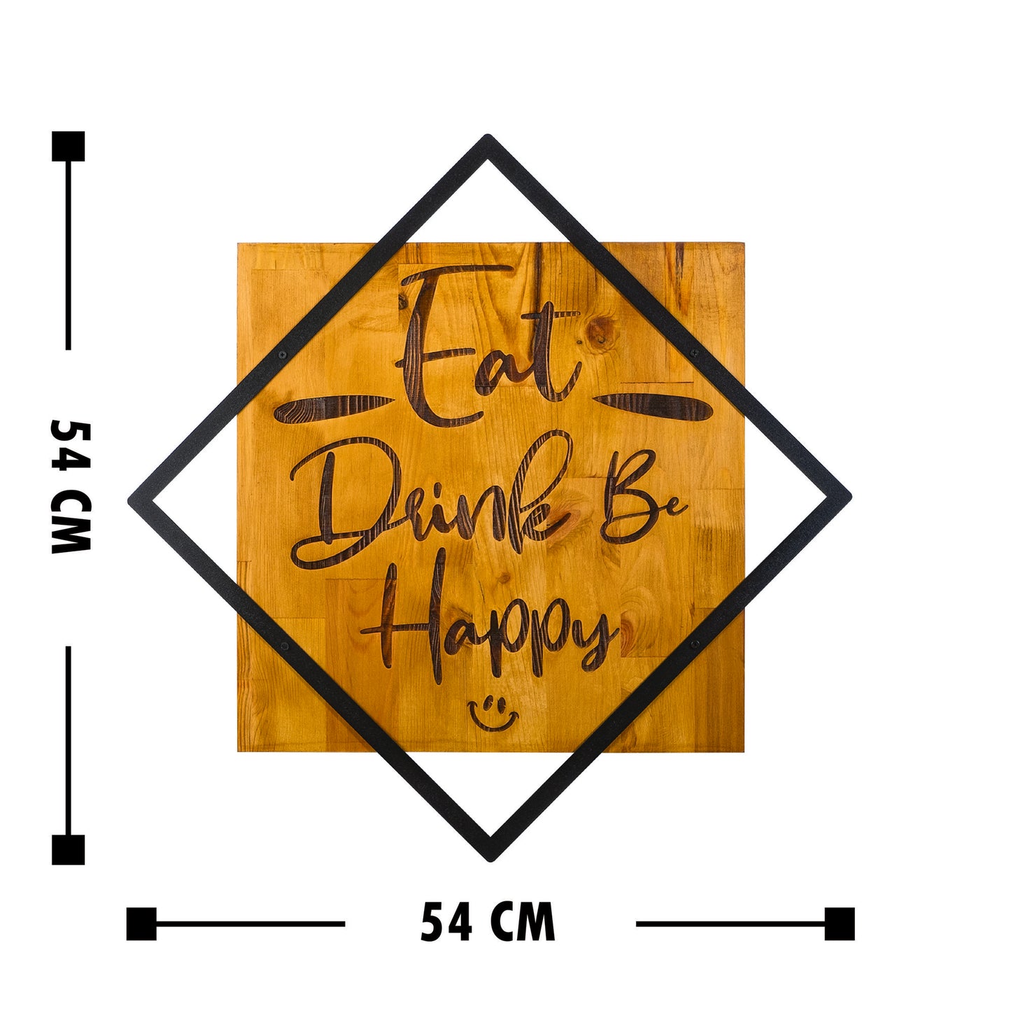 Drvena zidna dekoracija, Eat, Drink Be, Happy