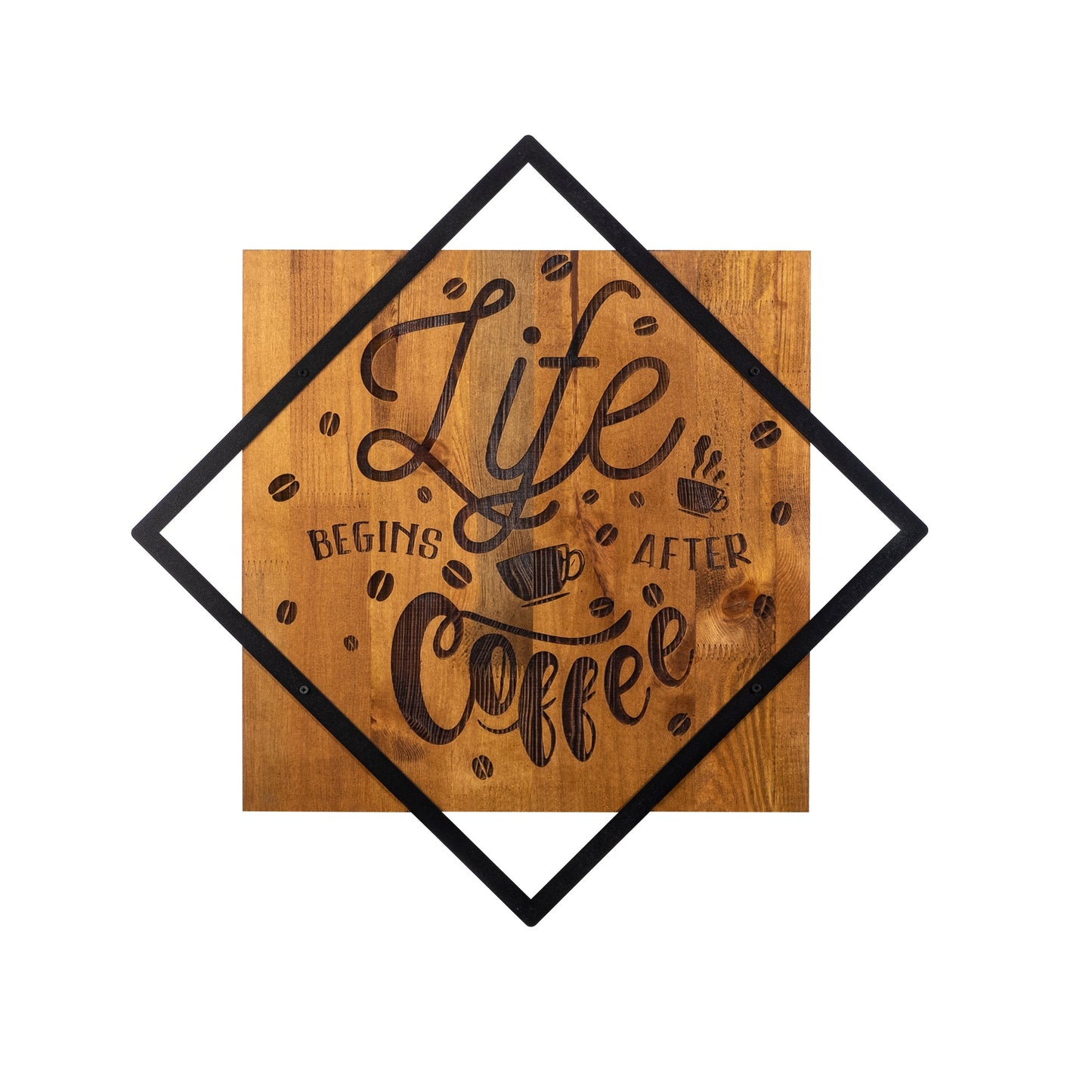 Drvena zidna dekoracija, Life Begins After Coffee