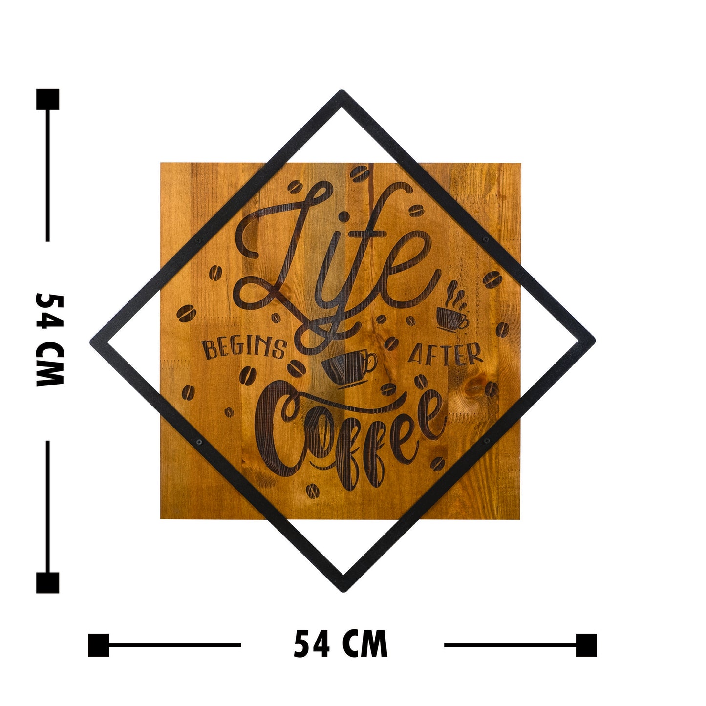 Drvena zidna dekoracija, Life Begins After Coffee