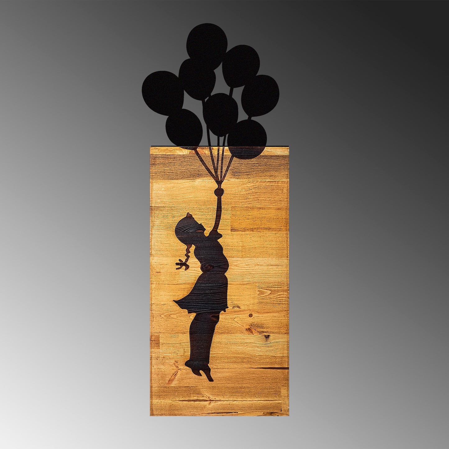 Drvena zidna dekoracija, Chıld And Balloons
