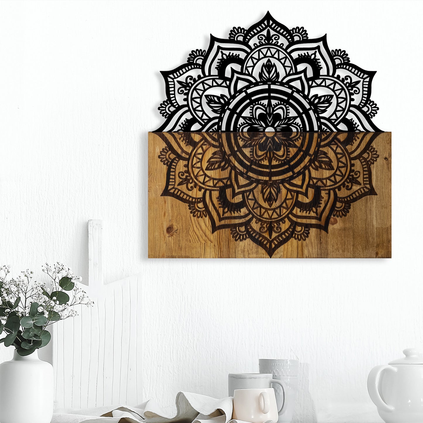 Drvena zidna dekoracija, Mandala 6