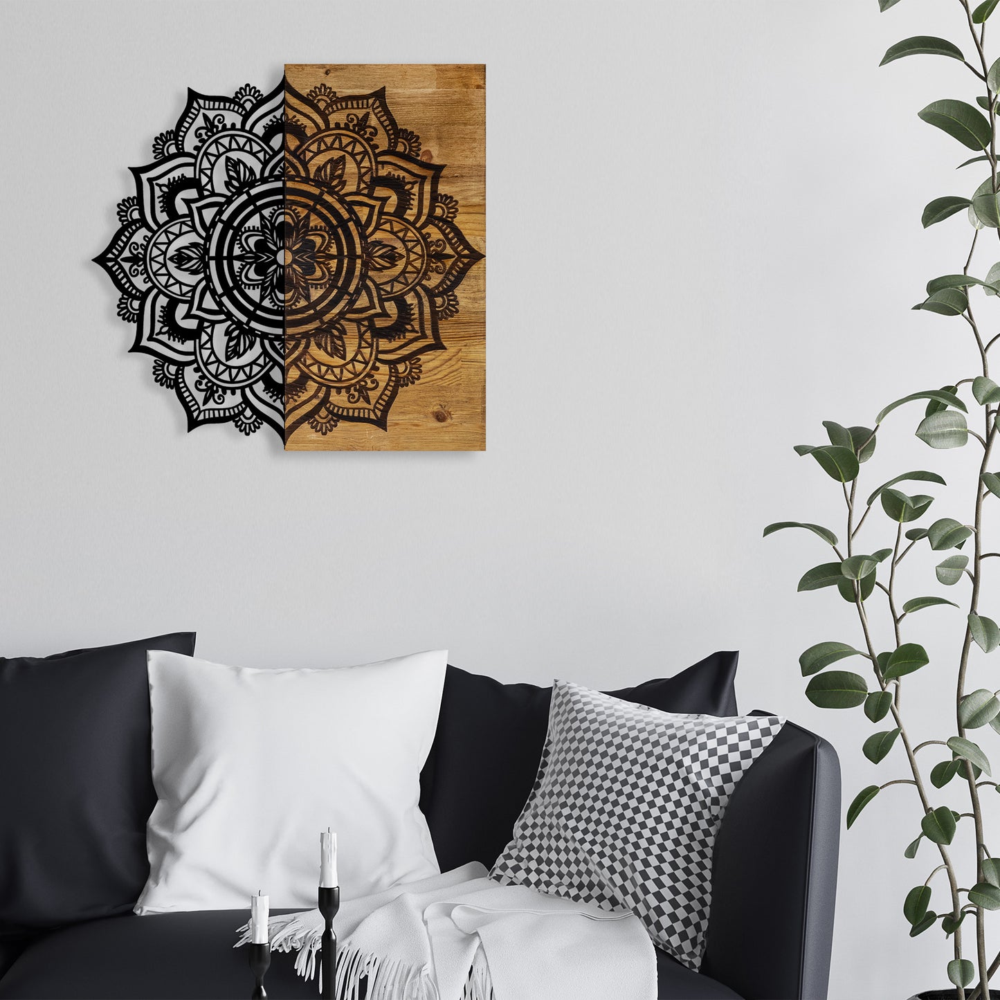 Drvena zidna dekoracija, Mandala 6