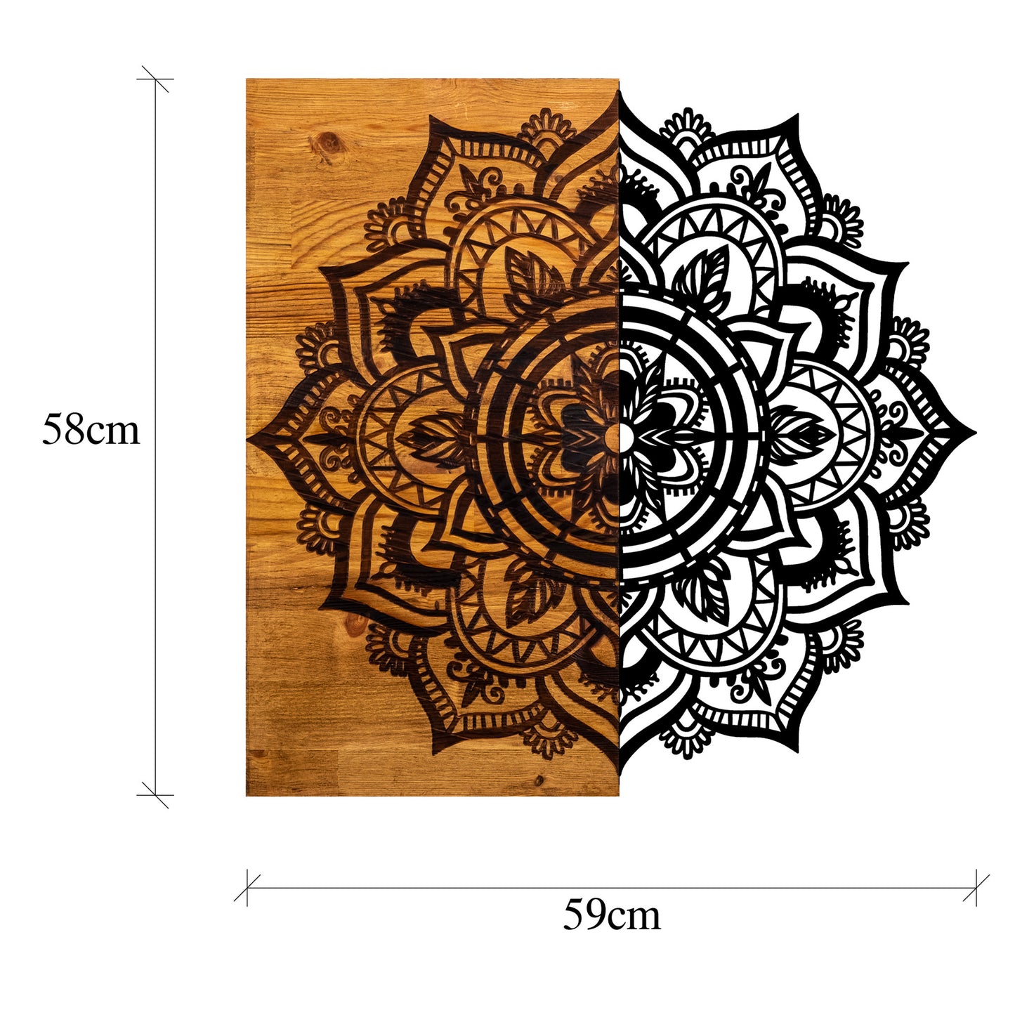 Drvena zidna dekoracija, Mandala 6