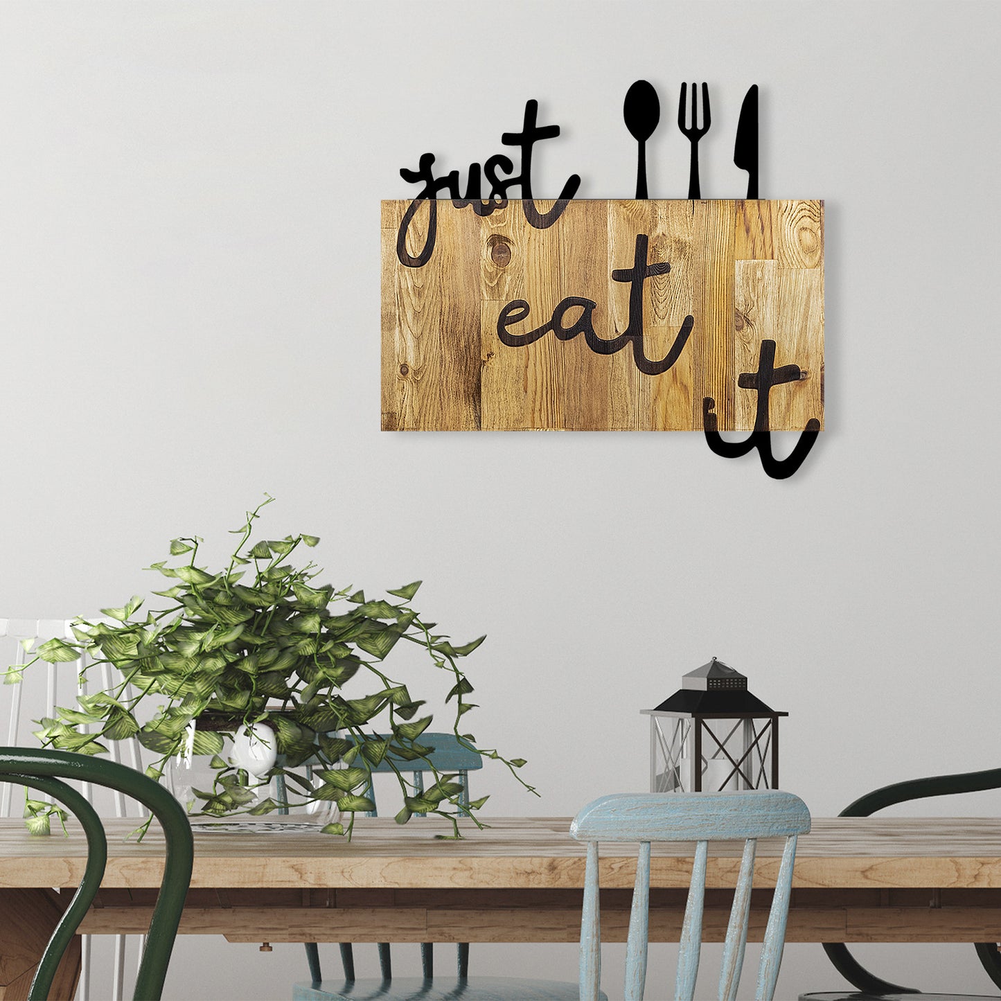 Drvena zidna dekoracija, Just Eat It