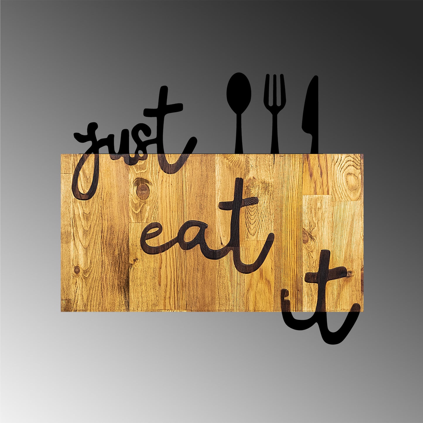 Drvena zidna dekoracija, Just Eat It