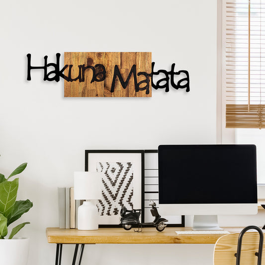 Drvena zidna dekoracija, Hakuna Matata 4