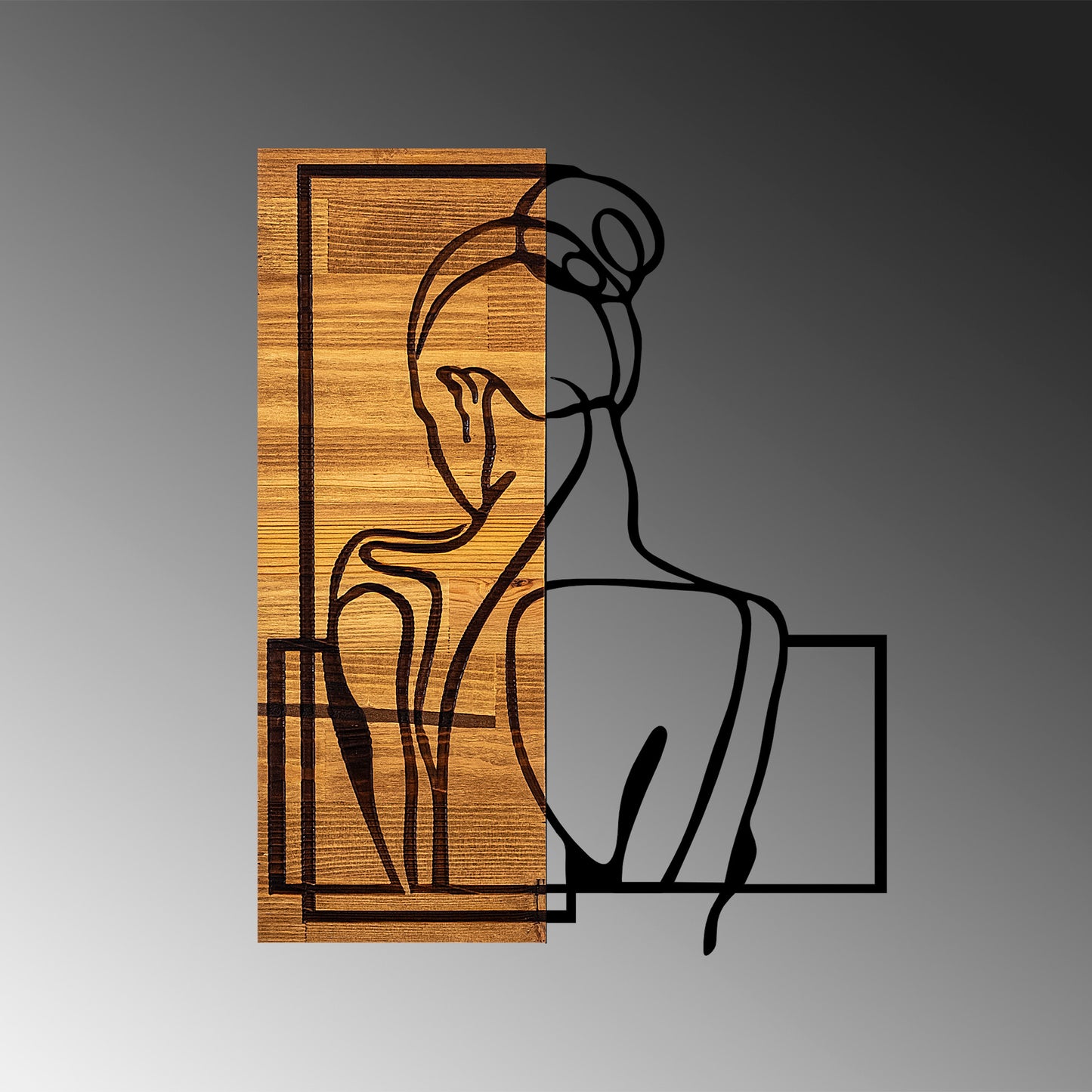 Drvena zidna dekoracija, Woman Posture