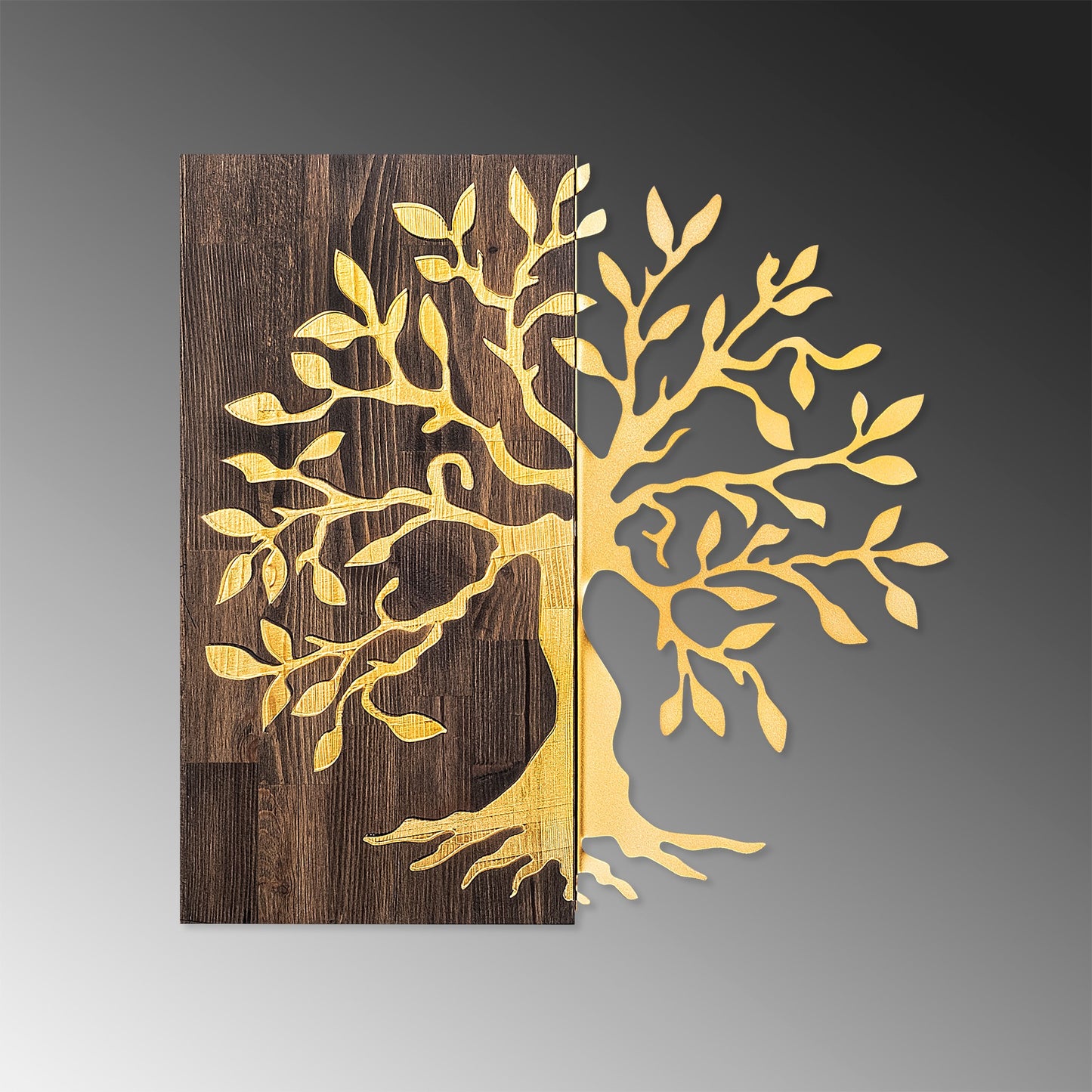 Drvena zidna dekoracija, Tree - Gold