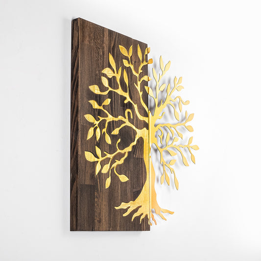Drvena zidna dekoracija, Tree - Gold