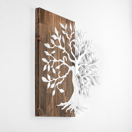 Drvena zidna dekoracija, Tree - Silver
