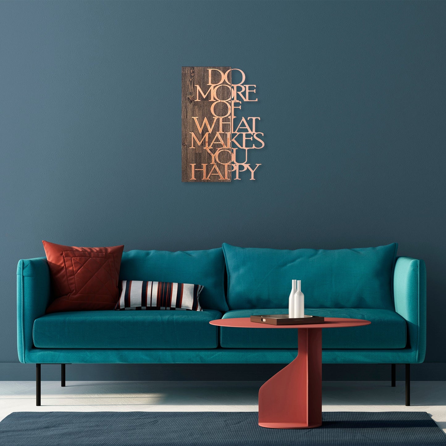 Drvena zidna dekoracija, Do More Of What Makes You Happy - Copper