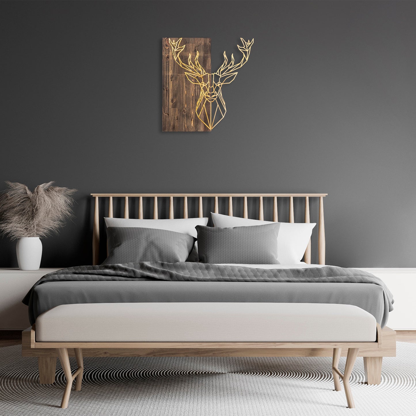 Drvena zidna dekoracija, Deer1 - Gold